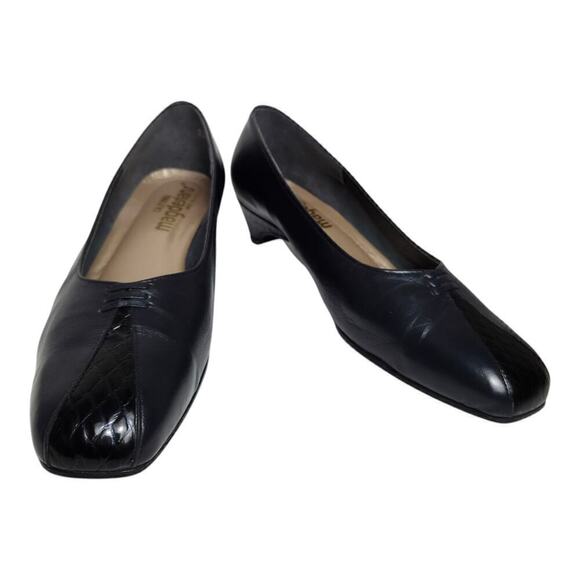 California Magdesian Black Leather‎ Pumps Vintage Women's Size 8.5 M - Picture 5 of 8